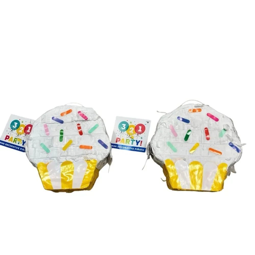 Lot of two Brand New‎ Miniature Cupcake Piñatas Fillable